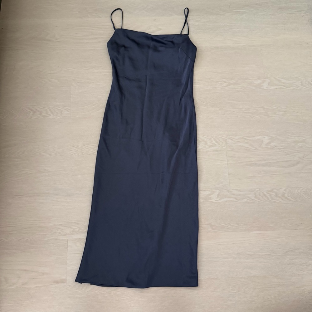 Express Gray Cowl Neck Midi Dress with Spaghetti Straps